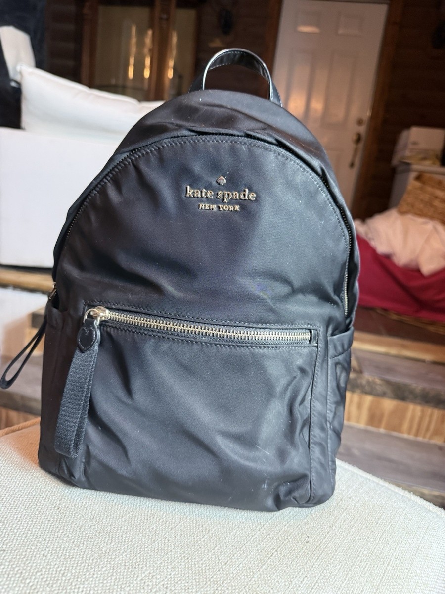 does kate spade have a mini backpack Kate Spade New York Black Nylon Mini Backpack Gold Zip Small Travel Bag