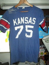 Vtg 1960s 70s CHampion Runner tag Kansas Jayhawks DISTRESSED Jersey T Shirt S/XS
