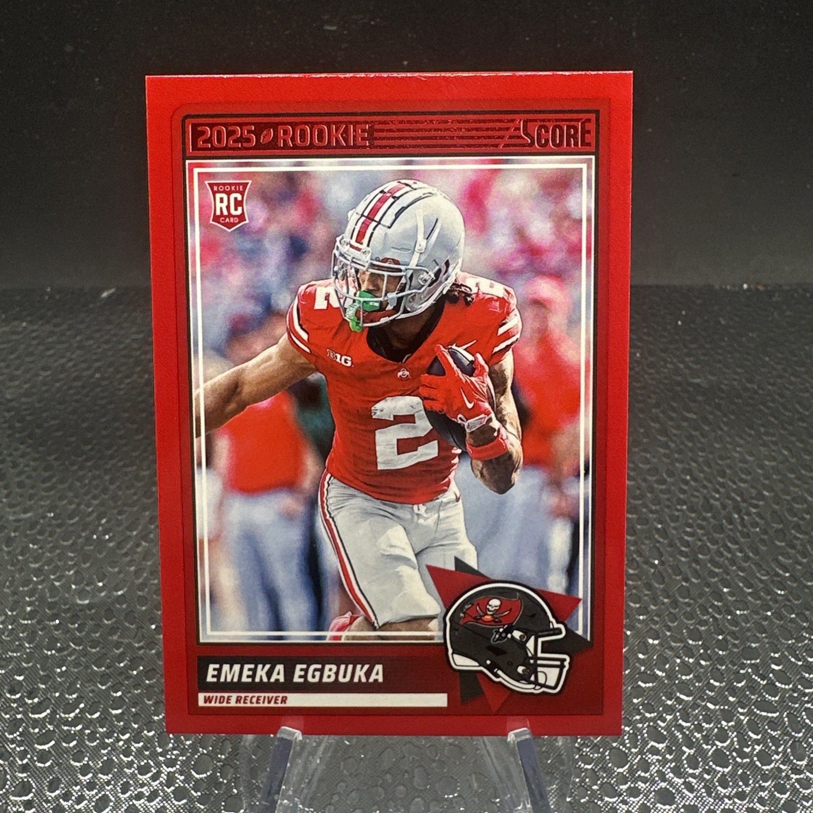 2025 Score Emeka Egbuka Red Parallel RC Color Match #2 Tampa Bay Buccaneers