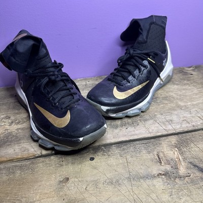 Size 10.5 - Nike KD 8 Elite Away Black White Silver Basketball