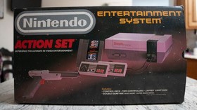 NES Nintendo Action Set Box Console Grey Zapper CIB Tested Mario Bros/Duck Hunt