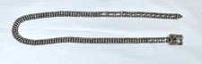 Vintage 1980s Small Rhinestone Belt Retro Bling Necklace Accessory 32" Long