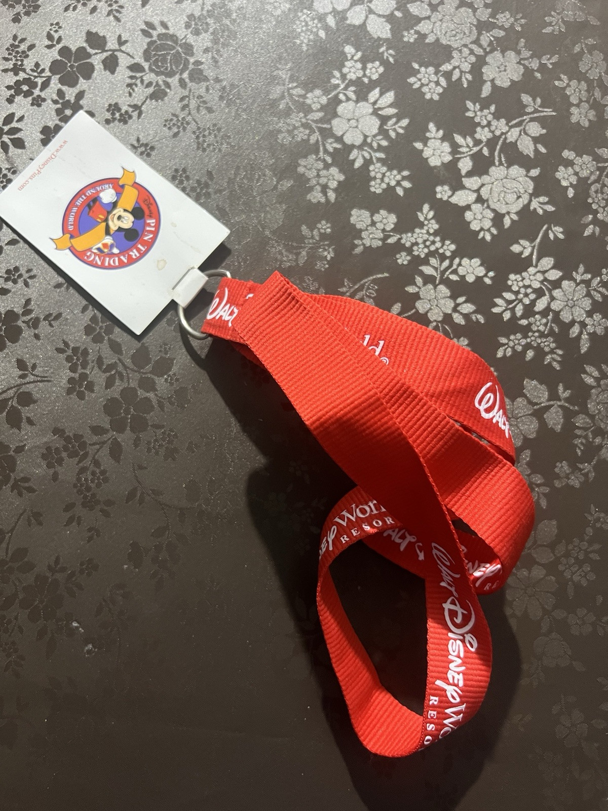 Vintage Red Walt Disney World Lanyard for Pin Trading at Parks  