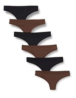 Amazon Essentials Damen Mikrofaser-UnterwäSche 6Er-Pack Haselnuss/Schwarz