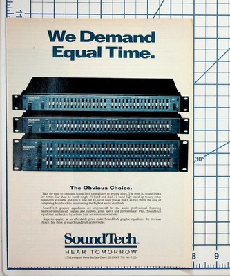 Vintage SoundTech Graphic Equalizer Pro Audio Magazine Ad Ephemera Buffalo Grove