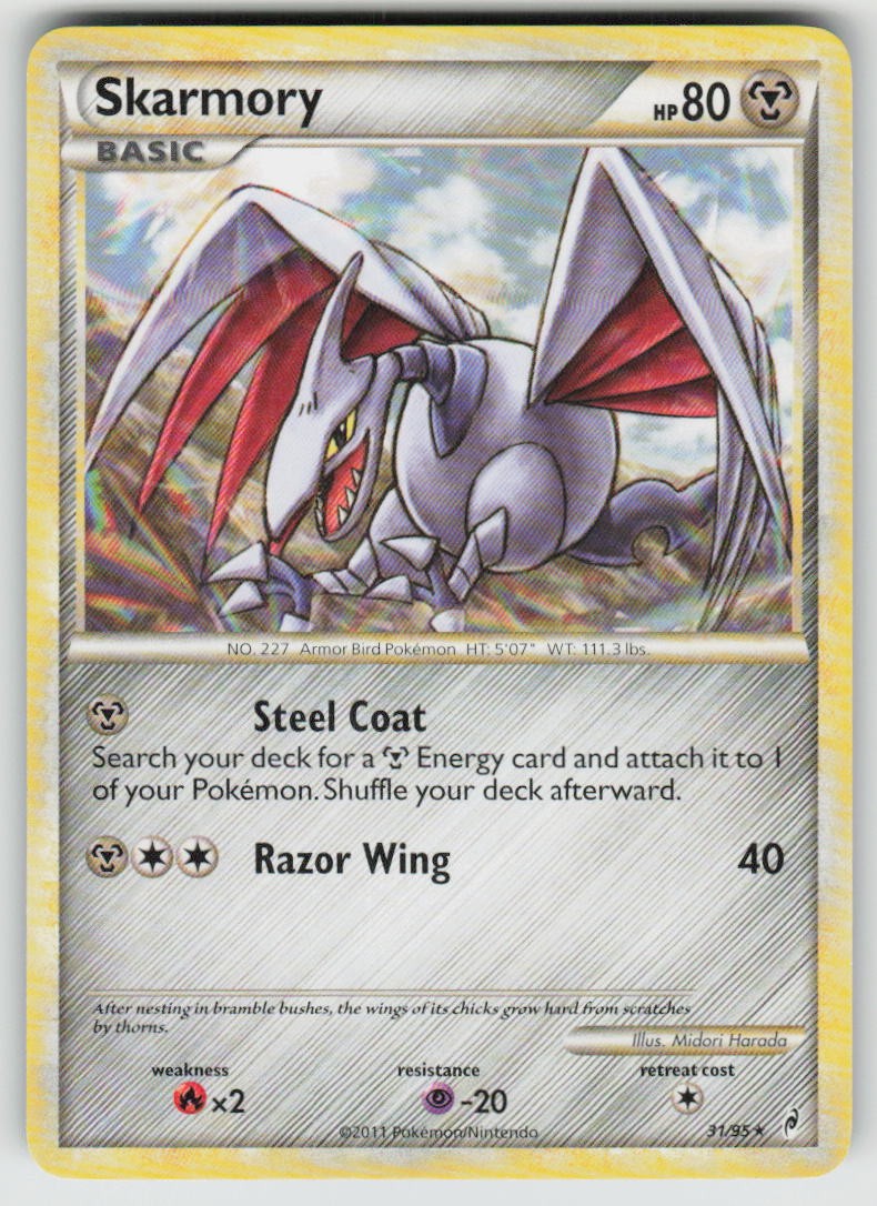 Skarmory 31/95 Rare Call of Legends Pokemon Moderately Played