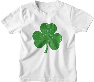 NYC FACTORY USA Screen Printed Shamrock Youth T-Shirt Distressed Tee Kids...