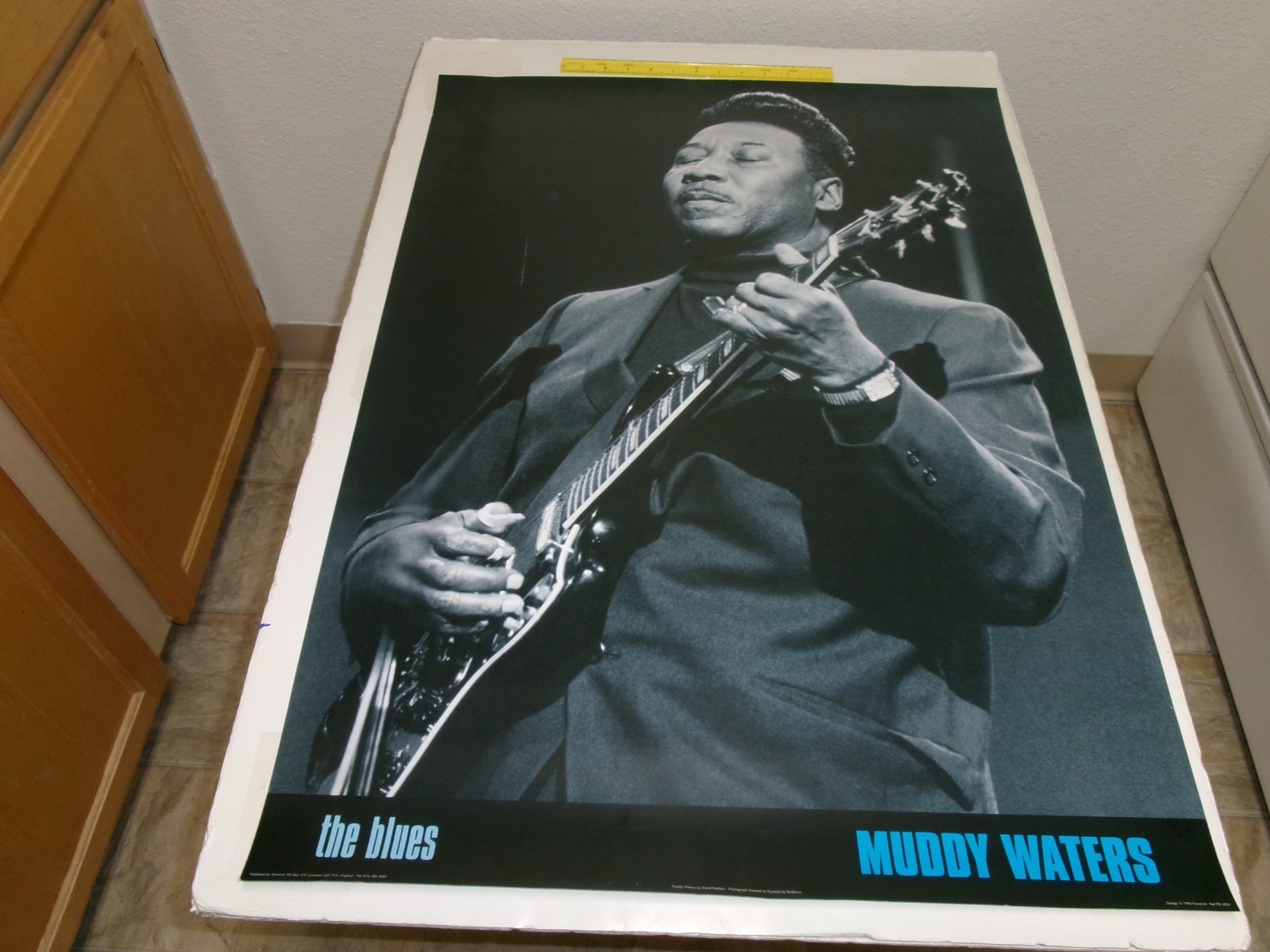 Vintage Muddy Waters "the blues" Poster-Published by Pyramid 1996-24x34-Redfern