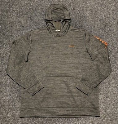 Simms Performance Challenger Hoodie Pullover Mens XL Long Sleeve Gray Fishing