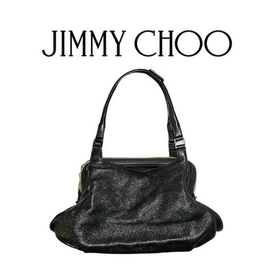 Authentic Jimmy Choo Black Avenue Soft Nappaleder Shoulder Bag