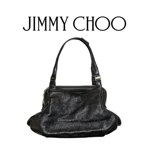 Authentic Jimmy Choo Black Avenue Soft Nappa Leather Shoulder Bag