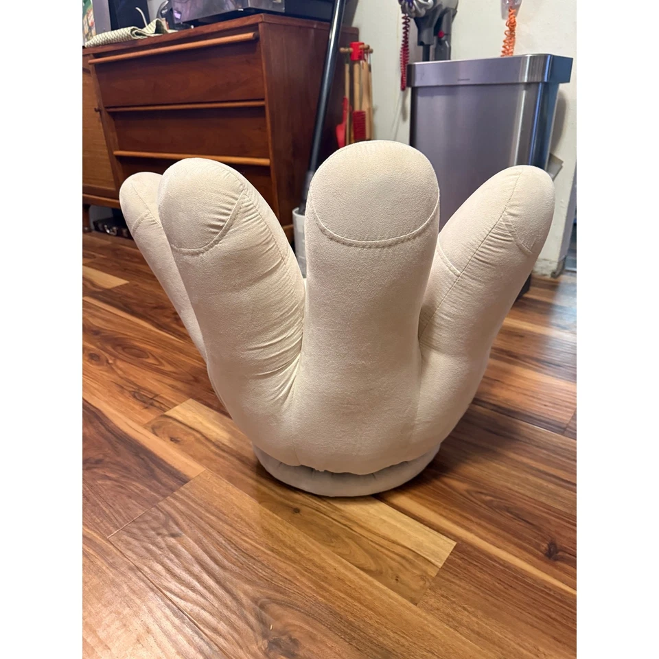 Silla con brazo giratorio vintage para niños arte pop beige muebles retro raros Foto 3 de 4