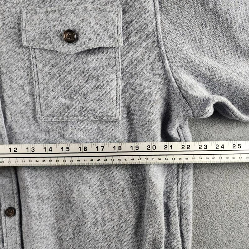 The Men's Store at Bloomingdale's Wool Button Front Overshirt XL Stone Wash L/S - product detail image 6