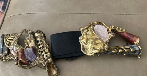 Vintage 80’s Copa Collection Custom Belt Brazil Brass Amethyst - Picture 6 of 8