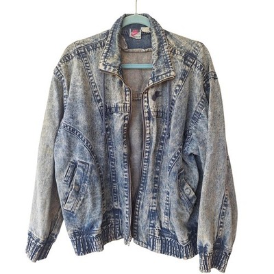 Nike Challenge Court Denim Jacket Acid Wash Blue Full Zip Large