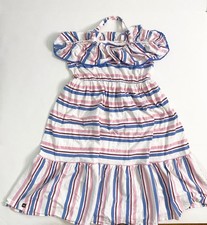 Tea Collection Striped Ruffle Off Shoulder Dress, Size 16