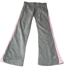 Vintage Y2K Nike Yoga Wide Leg Sweatpants Retro Pink and Gray FAIR HOLE STAIN
