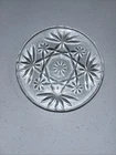 Crystal Vintage Anchor Hocking Prescut Star of David  Snack Glass Plate 4.5"