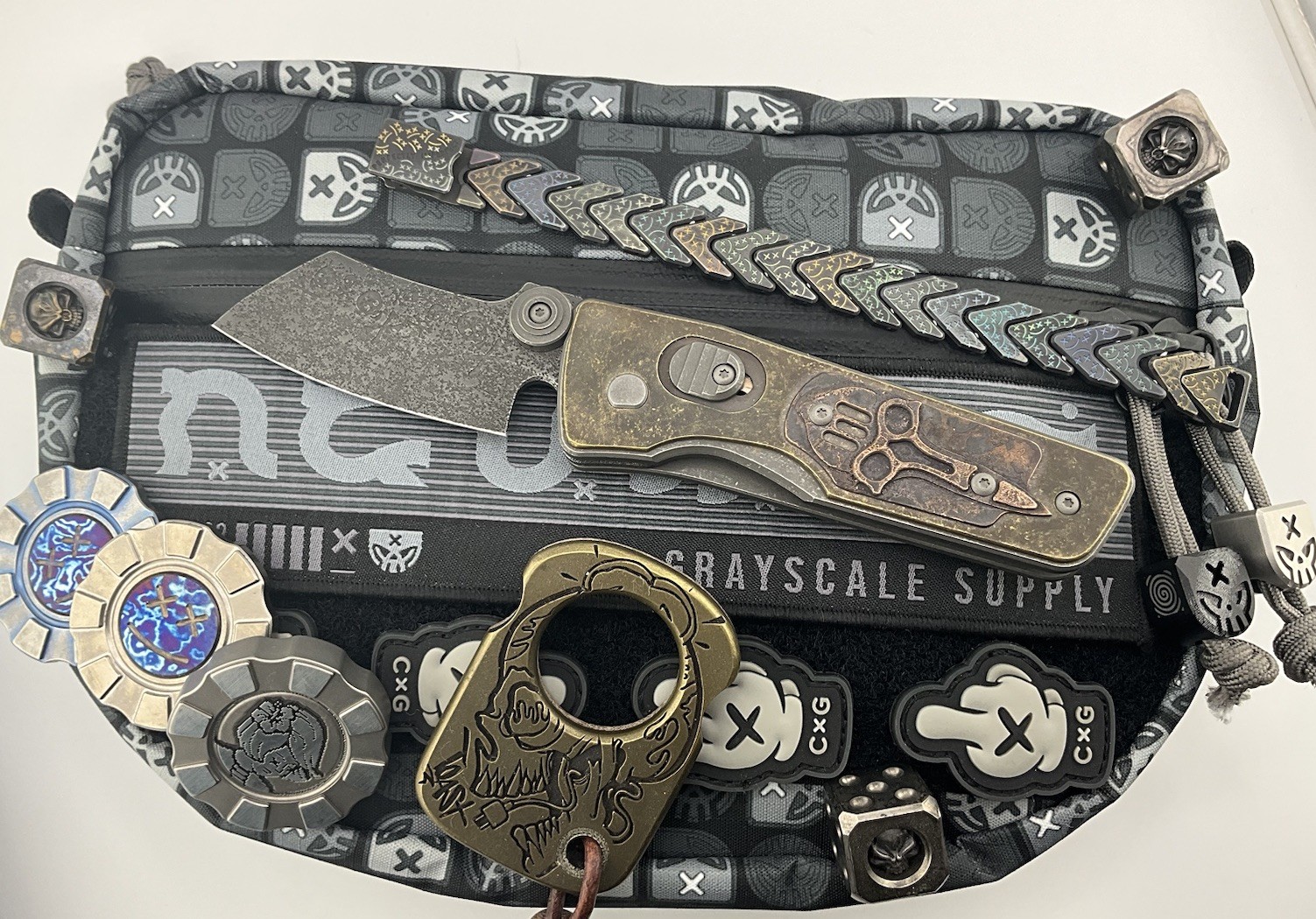 Serge Panchenko Knives Plague Doctor Titanium Guppy Cleaver W2