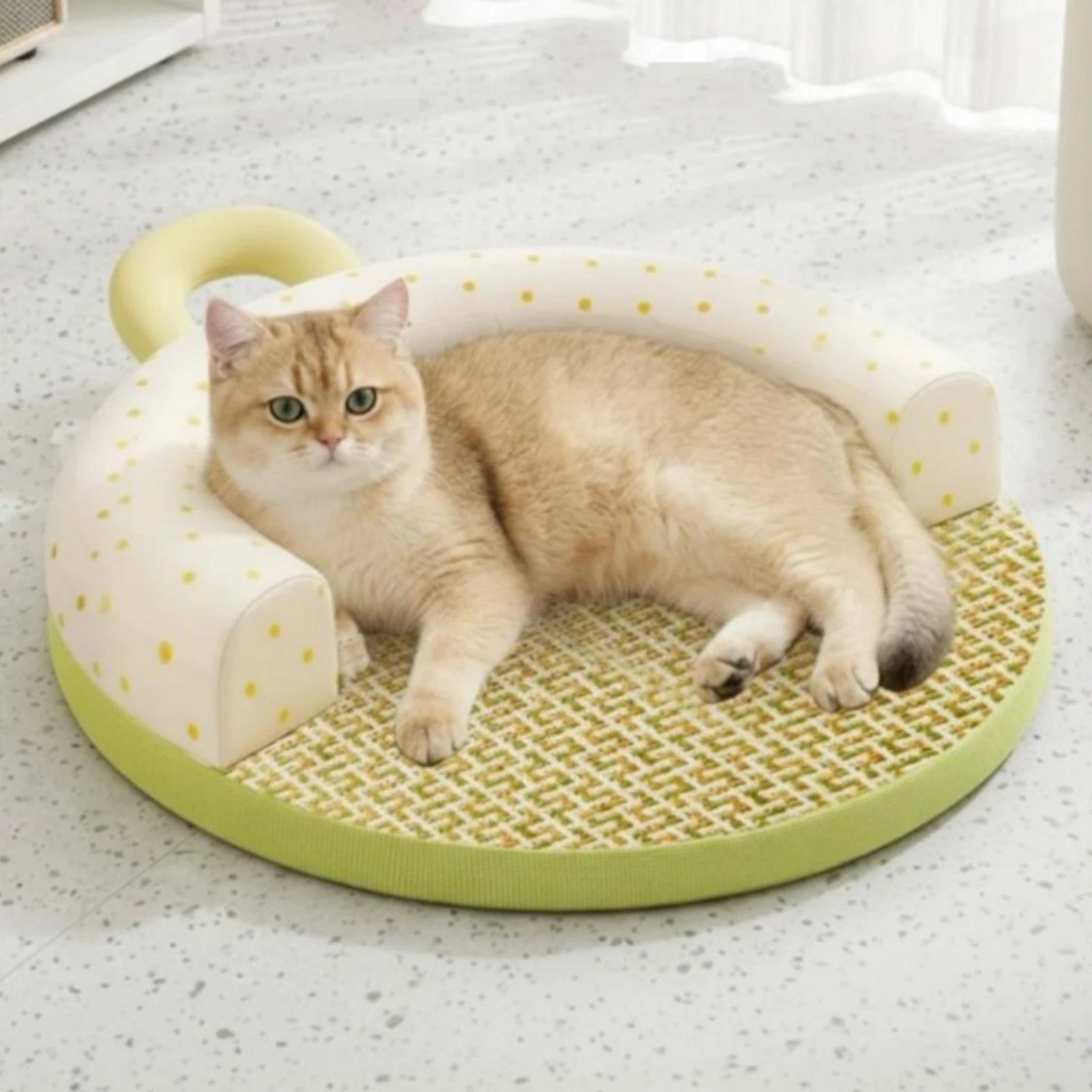 Summer Cooling Pet Bed Washable Round Cat Cooling Bed Long-Lasting
