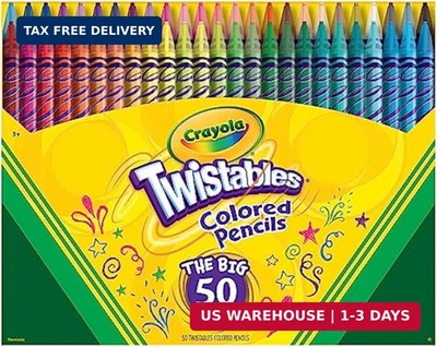 Crayola Twistables Colored Pencil Set 50Ct Cool Back To School Supplies For