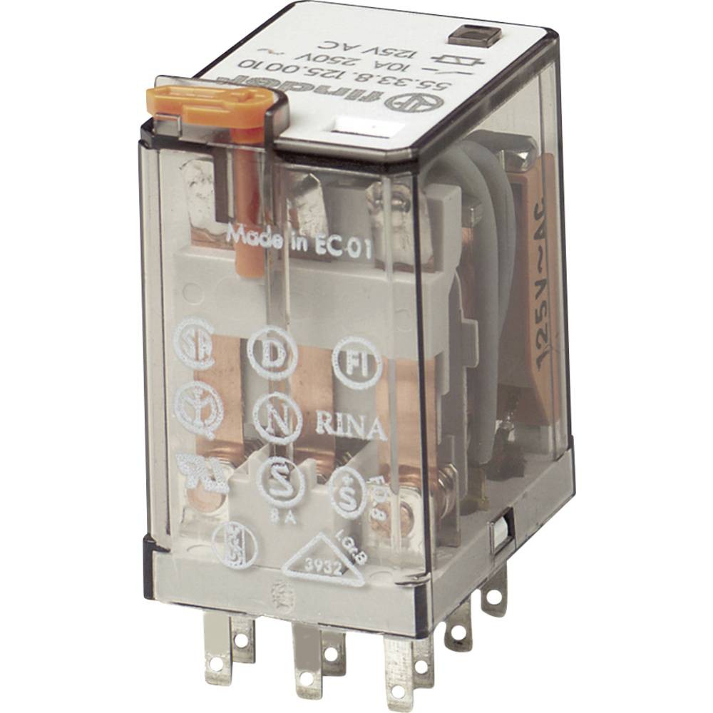 Relais enfichable Finder 110V inverseur commande automatisme triphasé