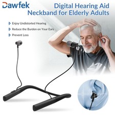 Rechargeable Hearing Aids Wireless Neckband Amplifier for Seniors US OTC