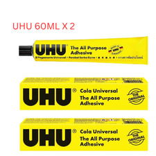 Image of 2 x 60ml Original UHU Glue All Purpose Super Glue Strong Clear Adhesive Craft