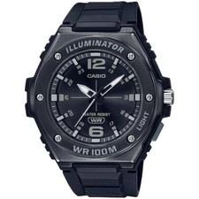 Casio Men's Watch Quartz Shiny Black Dial Resin Strap Illuminator MWA-100HB-1AV