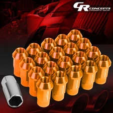 Orange 20Pcs M12X1.5 Open End Design Aluminum Rim Lug Nuts+Deep Drive Extension