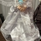 Precious Moments Wedding Series Bride & Groom Dolls 15in Set and Stands — photo 5