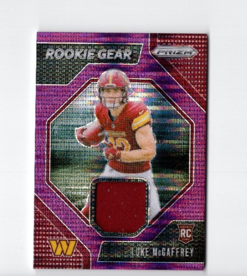 2024 Panini Prizm Rookie Gear Purple Pulsar Luke McCaffrey Commanders #RG-LMY