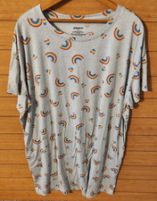 Joyspun Soft nightgown Women Size 2X-3X Multicolor Hearts  Rainbows Pockets