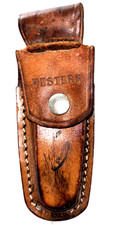 Vintage WESTERN KNIFE USA  Leather Flap Sheath  CASE ONLY