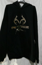 Realtree Xtra Black Men  s Medium Hoodie Camo Lined Hunting Sweatshirt XL 46/48