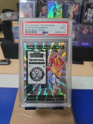 2019-20 Panini Contenders Giannis Antetokounmpo Semifinal Ticket 15/149 PSA 9