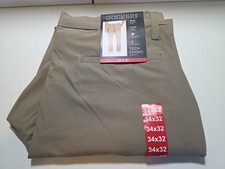 Dockers Slim Fit Tech Chino Pants Size 34x32 Khaki Performance Stretch- NWT