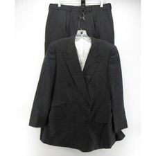 VINTAGE Turnbull Asser Suit Men 40 Gray Wool Double Breasted England 32X28 *