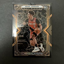 2021/22 Panini Obsidian KEON JOHNSON ORANGE ETCH BLAZERS ROOKIE /50