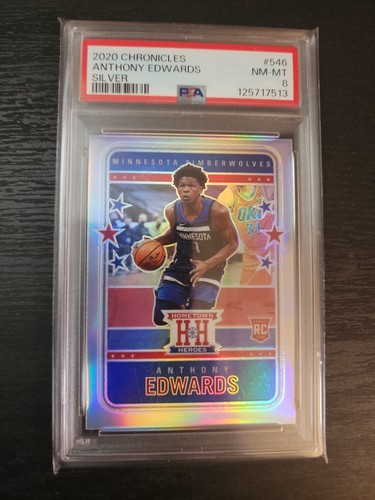2020-21 Panini Chronicles Optic Silver Anthony Edwards #546 (RC) PSA 8 Rookie