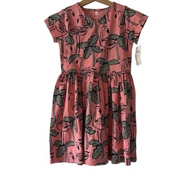 Tea Collection Flamingo Print Short Sleeve Dress Girl Sz 7 Tropical Play Zoo NWT