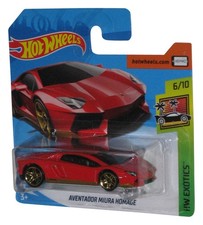 Hot Wheels HW Exotics (2017) Red Aventador Miura Homage Toy Car 6/10 - (Short Ca