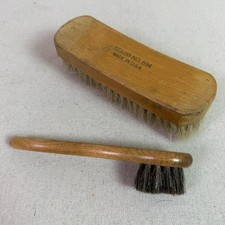 Vintage Horsehair Shoe Shine Brush Dauber Brush Wood Care Set Made in USA