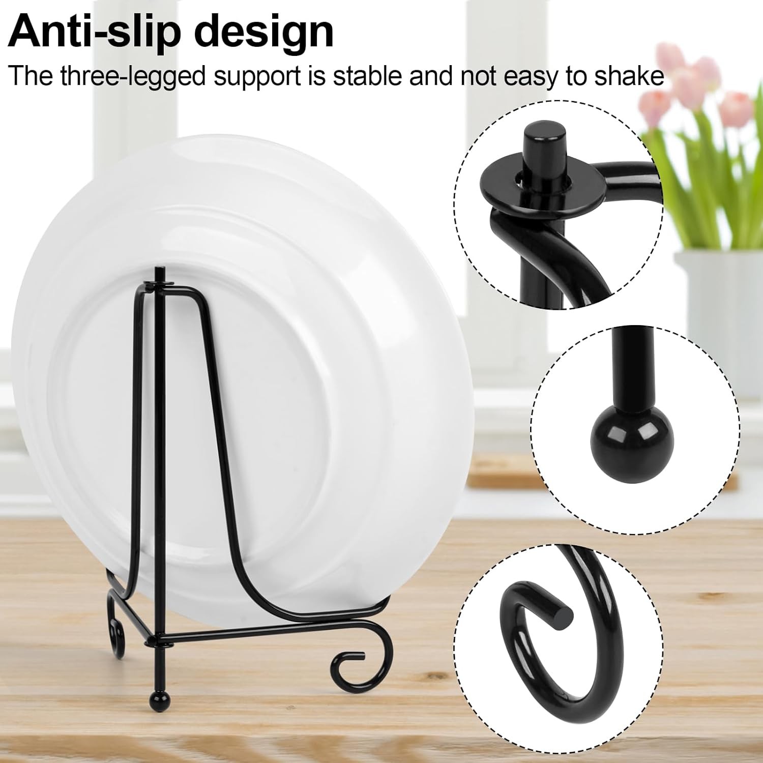 vivinin 4 Pack Plate Stands For Display,Plate Holder 6 '',Picture Frame Stand of