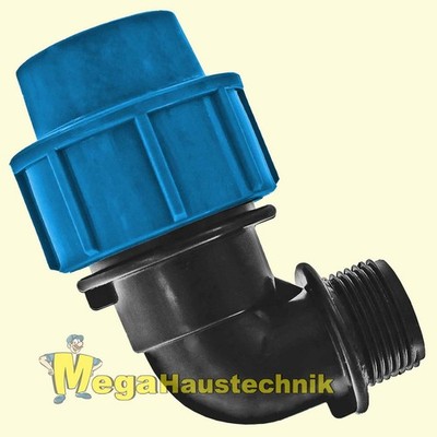 PP Fitting Winkel 90° Grad mit Außengewinde Übergangswinkel auf AG für PE Rohr