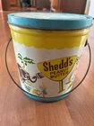 Vintage 5 LB Shedd's Peanut Butter Advertising Tin Bucket Can Animals & Elves