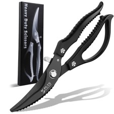 Poultry Shears Stainless Steel Heavy Duty Chicken Shears Black Professional Kitchen Shears S...