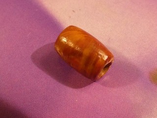 ANCIENT INDUS BALOCHISTAN JASPER 3000 YRS OLD ORANGE RED TUBE BEAD 9.5 6.3 MM