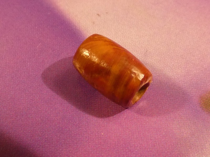ANCIENT INDUS BALOCHISTAN JASPER 3000 YRS OLD ORANGE RED TUBE BEAD 9.5-6.3 MM