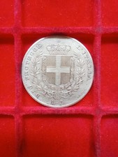 Lire 5 del 1859 Vittorio Emanuele II Riconio/Restrike in materiale antimagnetico